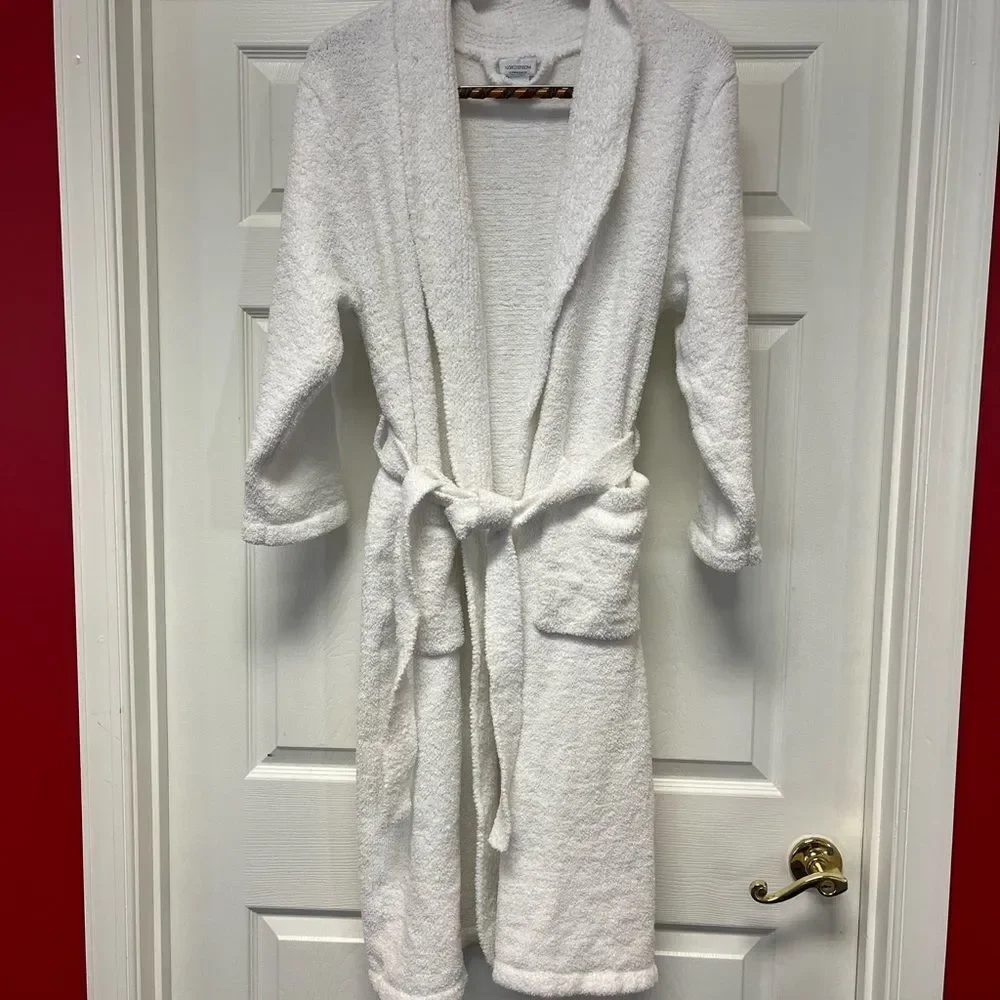 Nordstrom White Soft Cozy Belted Robe sz S EUC